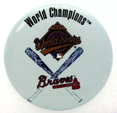 1995 Atlanta Braves World Series Champs Original 3in Pinback Pin Button JKA Rare • $15.60