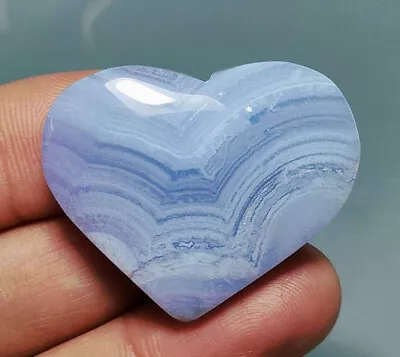 Genuine Natural Blue Lace Agate Crystal Sphere Heart Crystal  Reiki Stone • $5.50