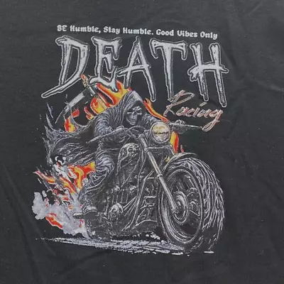 Fresh Laundry Death Racer Grim Reaper Black T Shirt Motorcycle Good Vibe Men 3XL • $26.99