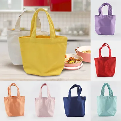 Reusable Washable Small Canvas Bag Cotton Tote Shopping Bag Travel Women Handbag • $8.79