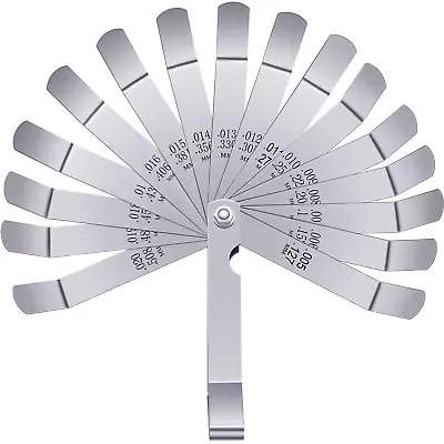 Stainless Steel Feeler Gauge Dual Marked Metric And Imperial Measuring Tool (0. • $11.94