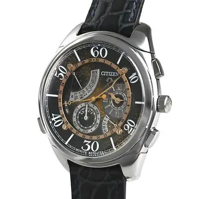 Citizen Campanola CTR57-0895 Minute Repeater St.Steel Blk Gold Quartz Mens Watch • £2526.62