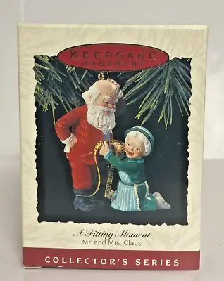 Hallmark Christmas 1993 Mr & Mrs Claus  A Fitting Moment  Ornament • $5.09