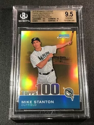 Giancarlo Mike Stanton 2010 Bowman Chrome Gold Refractor /50 Rookie Bgs 9.5 • $200