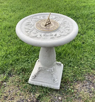 Stone Garden Large Venetian Style Sundial Brass Dial Ornament Statue • £235