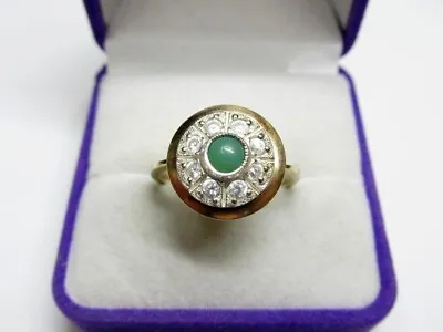 Vintage Russian Sterling Silver 925 Ring Chrysoprase Women's Jewelry 7.25 • $89