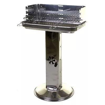 Charcoal Bbq Barbecue Grill Garden Pillar Cook Party Stainless Steel Outdoor New • £24.99