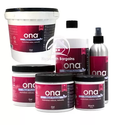 ONA Block Gel Or Liquid Odour Control Neutraliser Eliminate Smells FRUIT FUSION • £10.85