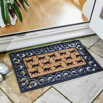£9.59 • Buy Prowling Cats Natural Decoir Mat Novelty Indoor Outdoor Insert Animals Anti Slip