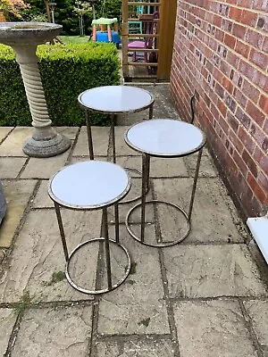 Nest Of Three Marble Top Side Tables - Lee Longlands • £165