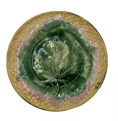 Antique Etruscan Majolica Leaf Plate Griffin Smith Hill 9  American • $156