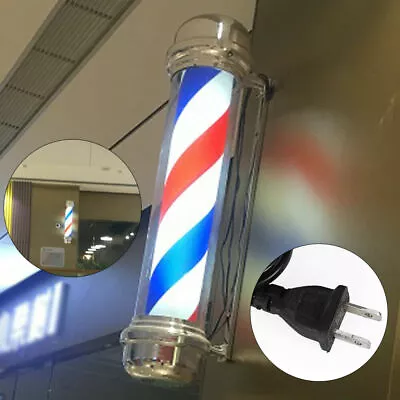 28  Barber Pole Stand Lamp Shop Sign Light Vintage Light LED Rotating Waterproof • $59.10