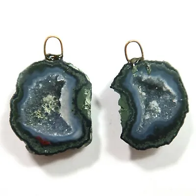 Distressed Tabasco - Tiny Mexican Geode Polished Halves With Ring  TABD77 • $18.60