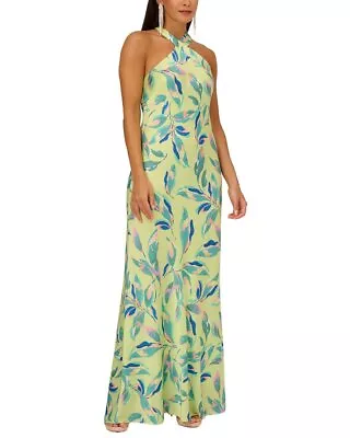 Aidan Mattox Printed Halter Neck Long Dress Women's • $55