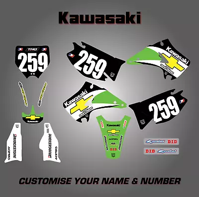 Kawasaki KX 125cc 250cc 2003 2004 2005 2006 2007 2008 Full Graphics Sticker Kit • £115.45