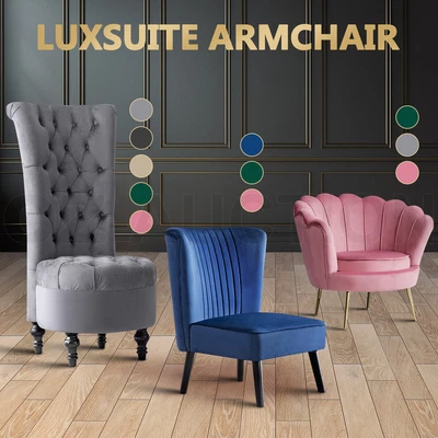 $329.95 • Buy Accent Chair Armchair Upholstered Velvet Dining Lounge Chair Single Soft Sofa
