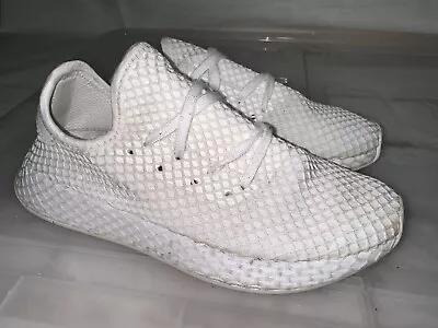 Mens ADIDAS Deerupt Triple White Sneakers US 7 #28361 • $45
