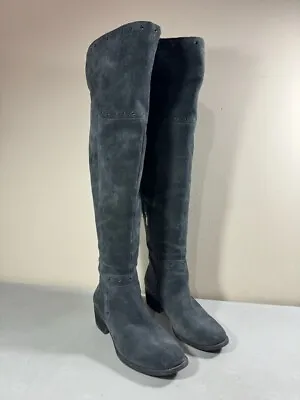 Vince Camuto Women's Gray Suede Side Zip Over The Knee Bestan Boots Size 8.5 • $36.44