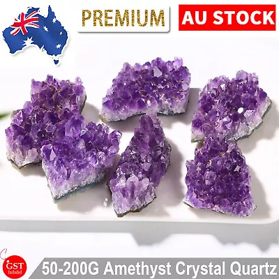 50~200g Natural Amethyst Quartz Geode Druzy Crystal Cluster Healing Specimen AU • $15.59