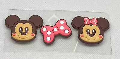 Disney Pink Mickey And Minnie  Croc Shoe Charms Jibbitz 3pc Set New! • $8.99