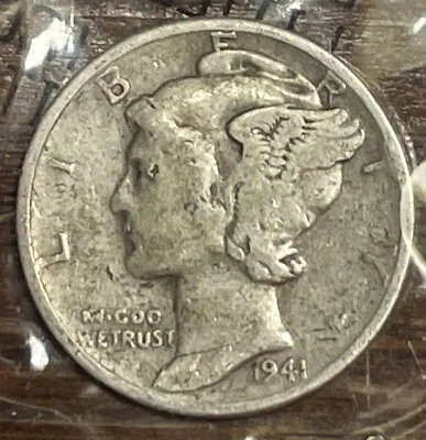 1941 P Mercury Head Dime 90% Silver In Sealed Package Marked Very Good (White) • $4.99
