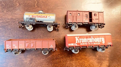 £22 • Buy Goods Wagons X 4 - 00 Gauge Jouef French Rolling Stock Rail Travelled Wear