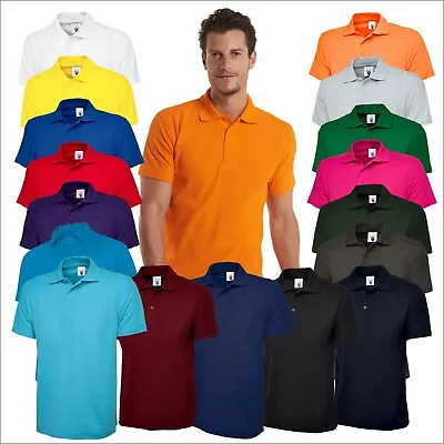 UNEEK Unisex Classic Poloshirt Plain Short Sleeve Work Wear Top Polo Tee Shirts • £7.47