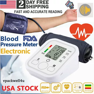 Automatic Arm Blood Pressure Monitor US Digital BP Cuff Pulse Heart Rate Machine • $13.80