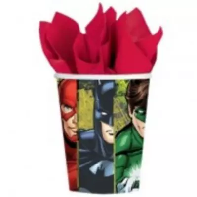 Justice League Party Supplies Cups (Pk.8 / 266 Ml) • $9.95