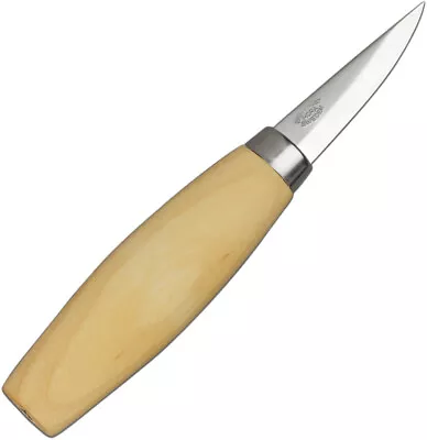 Mora Wood Carving 120C Tan Birch Wood Carbon Steel Fixed Blade Knife  • $28.85