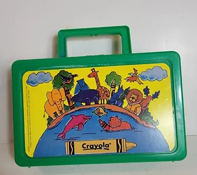 Vintage Crayola School Box Carry Case 2000 Binney Smith Animals Made USA Crayons • $14.66
