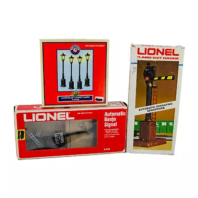 Lionel Banjo Signal Street Lamp Posts Semaphore 1:48 O Scale Train Layout 3P Lot • $85.01