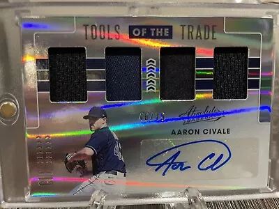2020 Aaron Civale Panini Absolute Tools Of The Trade 4 Swatch Auto /75 Indians  • $19.99