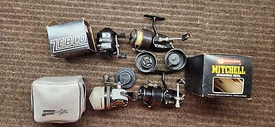 Lot Of 4 Vintage Fishing Reels (Zebco Mitchell (2) Pflueger) • $27