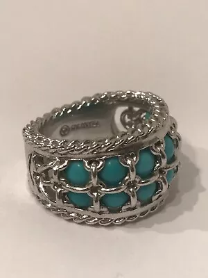 $59 • Buy ATELIER ANTHONY NAK Sterling Silver Turquoise Bead Chain Link RING SZ 5 QVC