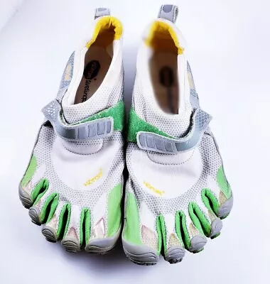 Vibram Five Fingers W345 Barefoot Shoes Bikila Green White Women's EU 39 • $33.26