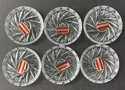 Vintage ECHT BLEIKRISTALL Set (6) COASTERS W. Germany 24% Lead Crystal  Unused  • $50