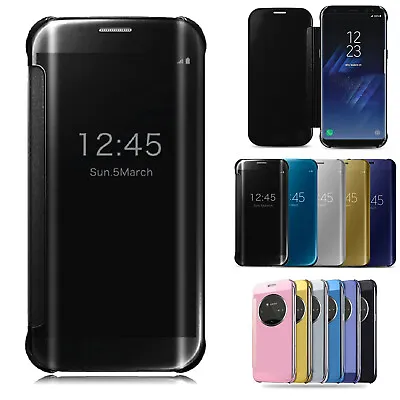 Case For Samsung S9 S8 Plus S7 Edge S6 S5 A5 A7 A8 J3 Mirror Smart Wallet Cover • £2.99