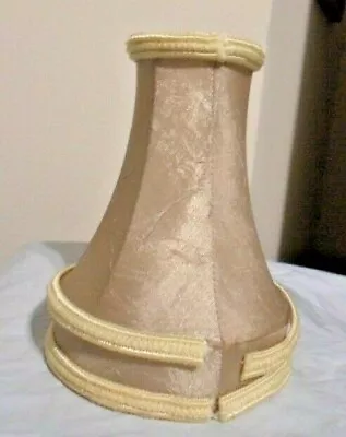 Taupe Sand Chandelier Mini Lamp Shade Shantung Silk Bell Clip-On 4  - Defect • $16.99