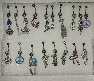 Stunning Lot Of 18 Assorted Belly/Naval Rings NWOT ~ Nice Assortment! • $25