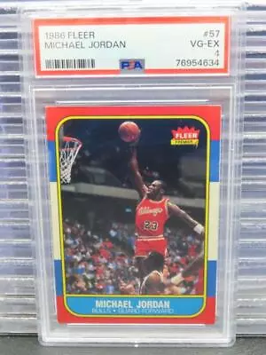 1986-87 Fleer Michael Jordan Rookie Card RC #57 PSA 4 Bulls • $2900