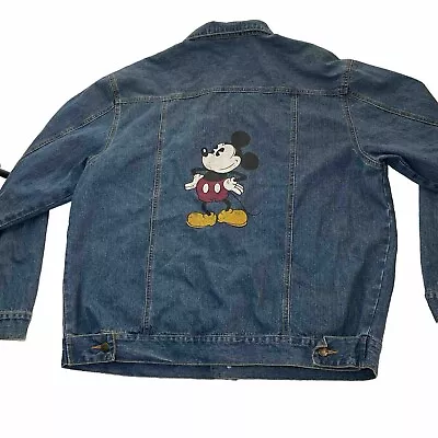 Disney Mickey Mouse Jacket Womens Large Denim Trucker Jean • $49.95