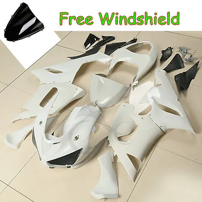 Unpainted White Injection Fairings Bodywork For Kawasaki Ninja ZX6R ZX636 05-06  • $252.80