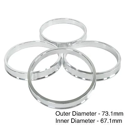 SET OF 4 HUB CENTRIC HUBCENTRIC ALUMINUM RINGS 73.1mm - 67.1mm 73mm 67mm • $5.22