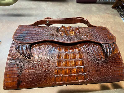 Vintage Genuine Baby Alligator With Feet Leather Purse Handbag • $89.99