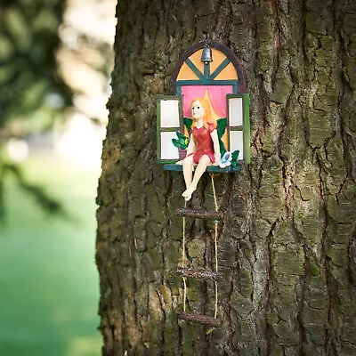 Fairy House With Ladder Hanging Tree Sculpture Magical High Quality Garden Decor • £12.95