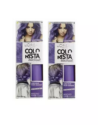 2x L'Oreal Colorista Washout Semi-Permanent  INDIGO Hair Dye 80ml • £6.99