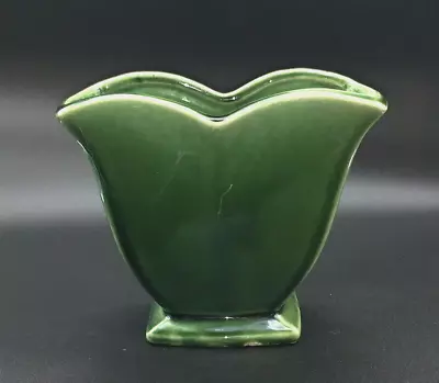 Vintage McCoy Garden Club Green Ceramic Tulip Vase Planter • $25