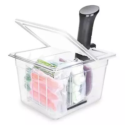 SOUS VIDE CONTAINER With Collapsible Hinged Lid Rack Accessory 12 Quart EVERIE • $58.28