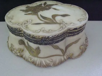 Vintage Mt. Washington Pairpoint Large Oval Jewelry / Dresser Box W/ Hinged Lid • $199.93